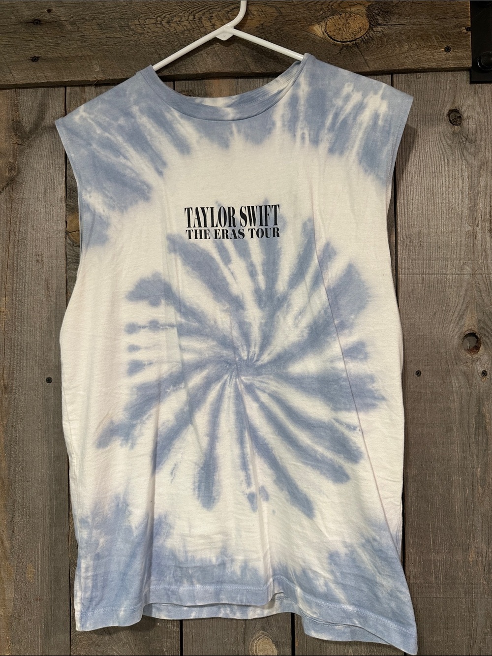 Taylor Swift Light Blue & White Tie-Dye Muscle Tee